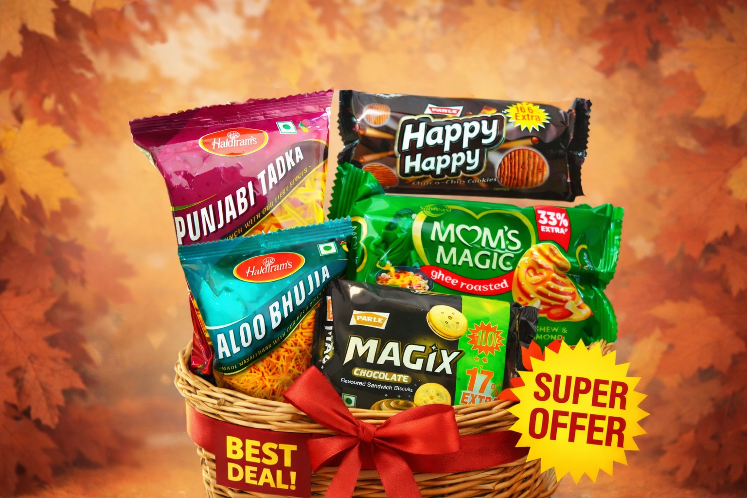 QuickCrave Super Saver Snack Box (Family Pack), “Ek Basket, Full Masti – Snacks bhi, Savings bhi!”